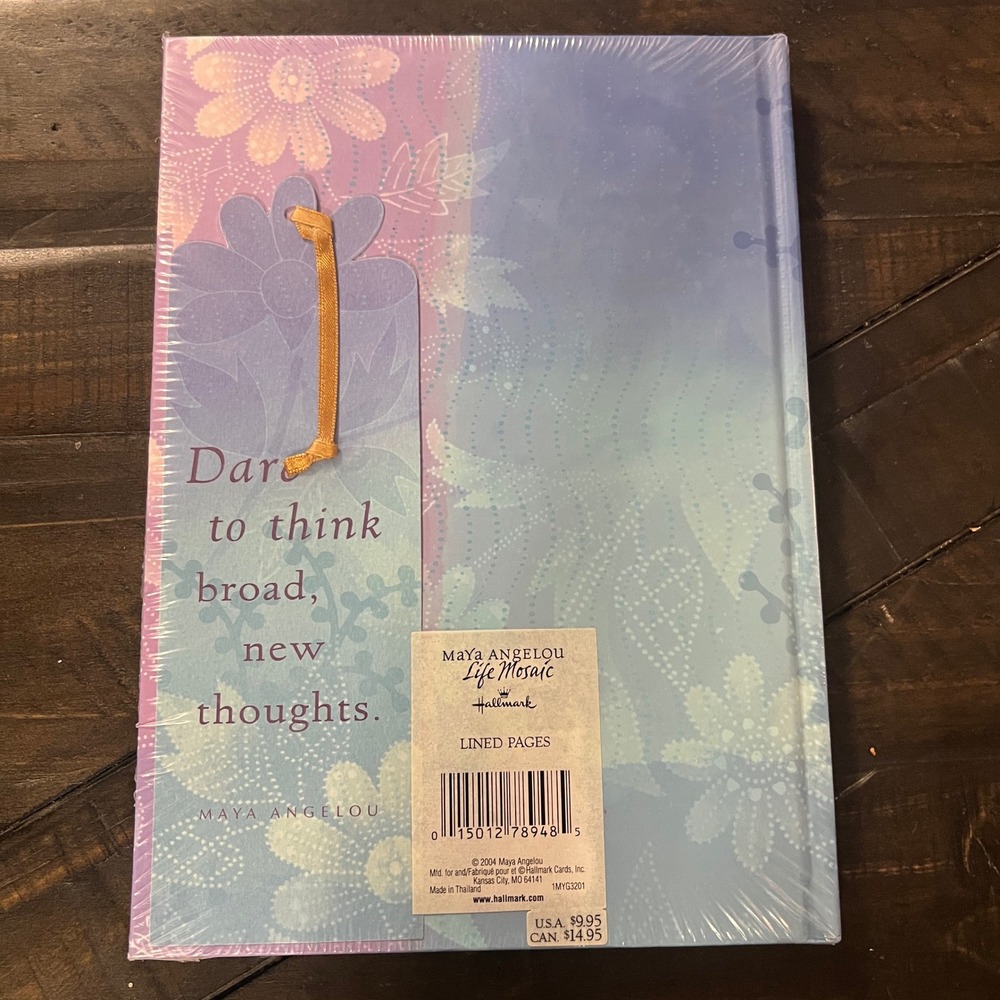 Hallmark Maya Angelou Life Mosaic Lined Journal Hardcover Blue Floral New Sealed - Picture 3 of 5